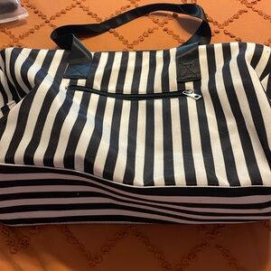 Alice and Olivia Black and White Striped Tote